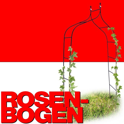 ROSENBOGEN geschwungene Rankhilfe aus Metall mit Kugelkronen