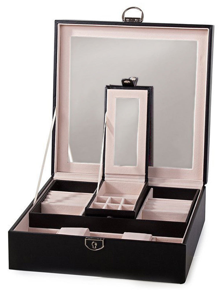 Edle SCHMUCK- UND UHRENBOX Schmuckschatulle Uhrenkoffer Schmuckkästchen SCHMUCK-KOFFER