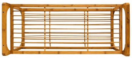 Schönes stapelbares SCHUHREGAL mit 2 Ablagen aus Bambus Holz