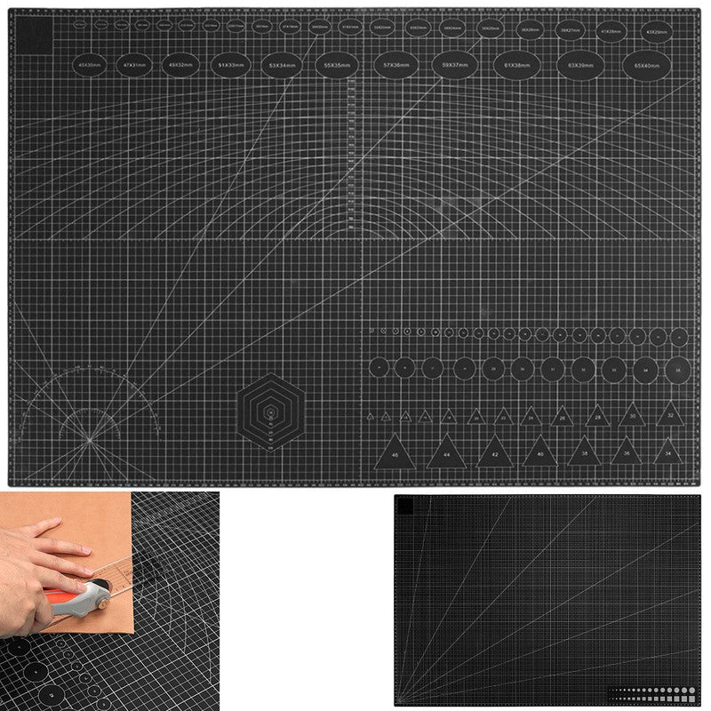 Selbstheilende Schneidematte CUTTING MAT Bastelmatte mit Skala doppelseitig SCHWARZ A1 60×90cm