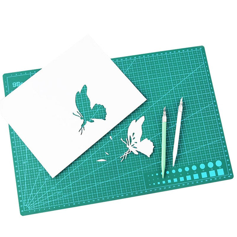 Selbstheilende Schneidematte CUTTING MAT Bastelmatte mit Skala doppelseitig GRÜN A3 30×45cm