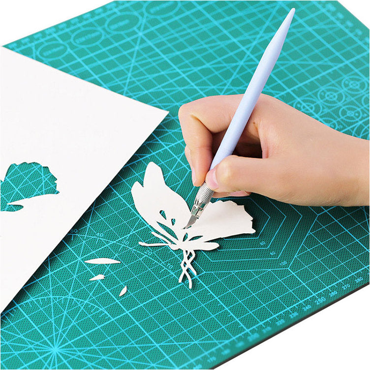 Selbstheilende Schneidematte CUTTING MAT Bastelmatte mit Skala doppelseitig GRÜN A4 22×30cm