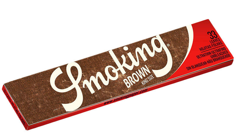 10 × SMOKING BROWN Braun UNGEBLEICHT King Size Papers 33 Blatt Zigarettenpapier 110×44mm