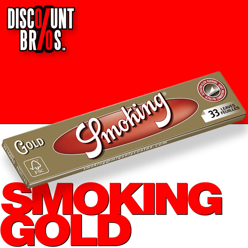 SMOKING GOLD King Size SLIM Papers 33 Blatt Zigarettenpapier 108×44mm