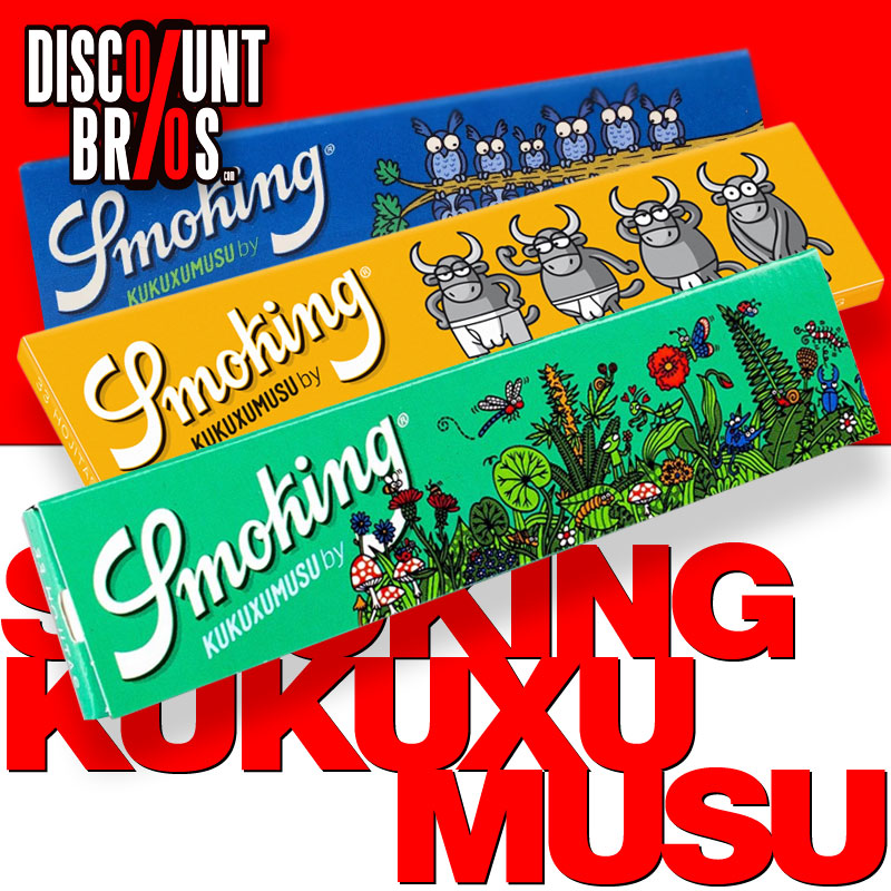 10 × SMOKING kukuxumusu King Size Ultra Fine Papers 33 Blatt Zigarettenpapier 108×44mm