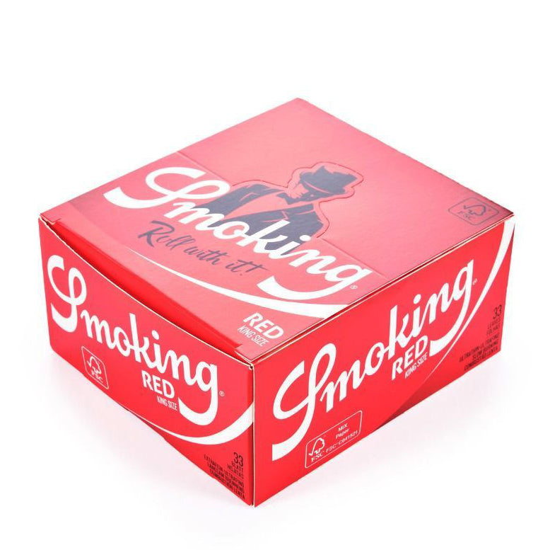 SMOKING RED King Size Papers 33 Blatt Zigarettenpapier 108×52mm