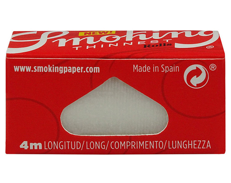 10 × SMOKING RED THINNEST Rolls Slim Papers Zigarettenpapier 4m×44mm