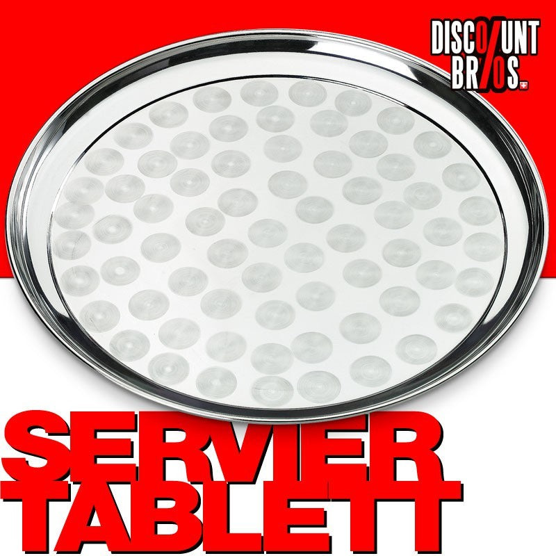Serviertablett TABLETT Servierplatte aus Edelstahl Ø50cm