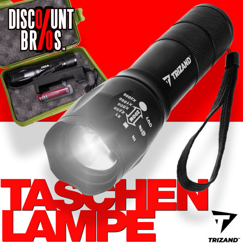 Trizand T6 USB CREE LED Taschenlampe mit Zoom