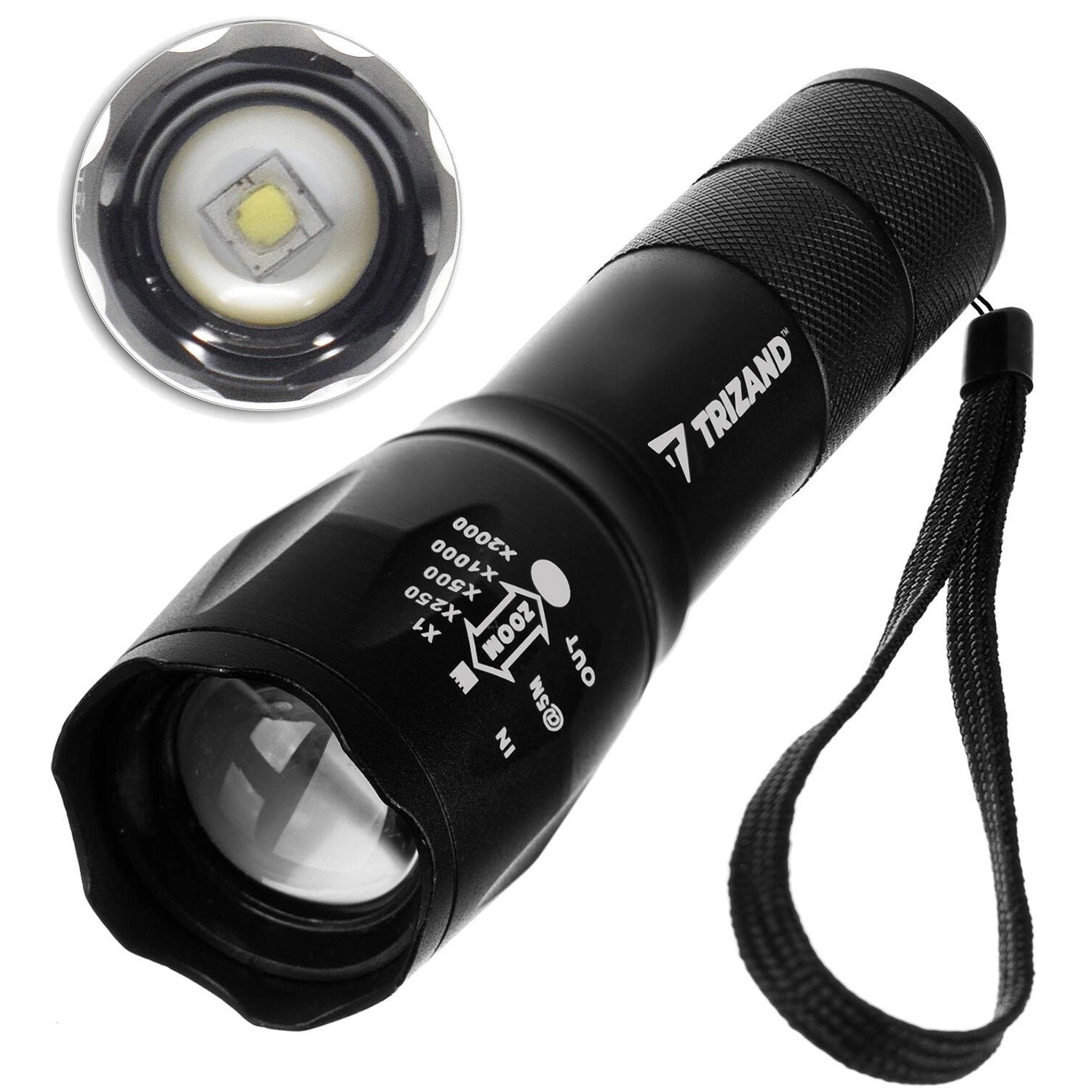 Trizand T6 USB CREE LED Taschenlampe mit Zoom