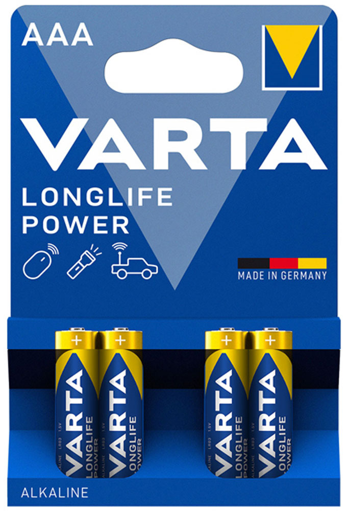 VARTA 4903 Longlife Power Batterien AAA Micro LR03 4er Pack