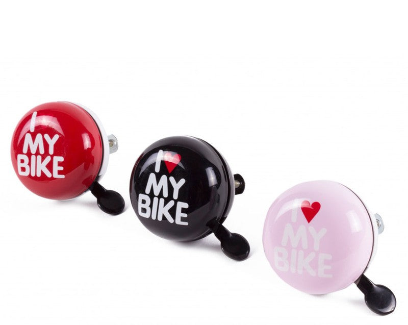 Retro DING DONG VELOGLOCKE "I ❤️ MY BIKE" Fahrradklingel Fahrradglocke Ø65mm