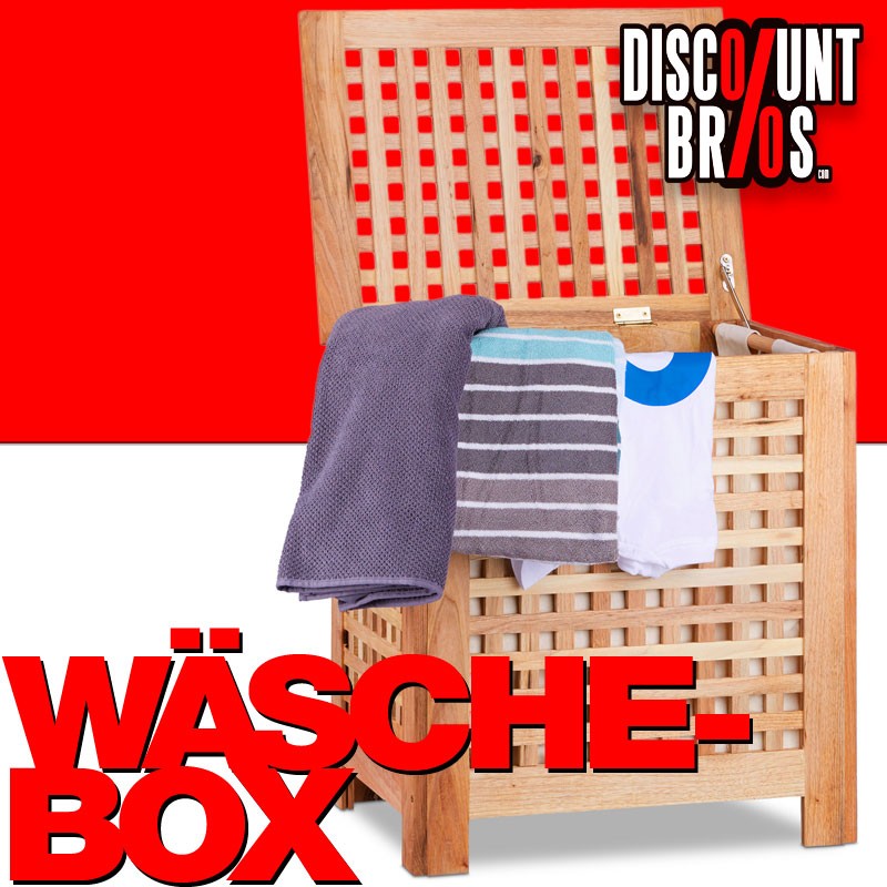 Wäschetruhe Wäschebox WÄSCHEKORB Wäschesammler Walnuss