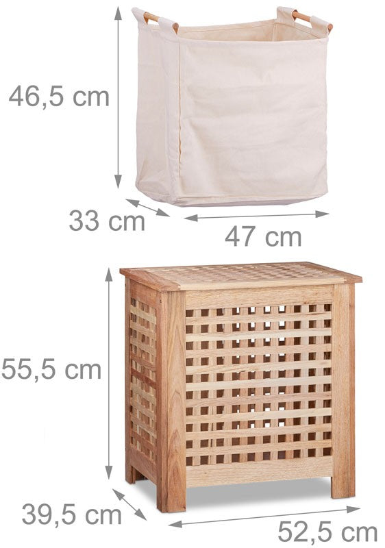 Wäschetruhe Wäschebox WÄSCHEKORB Wäschesammler Walnuss