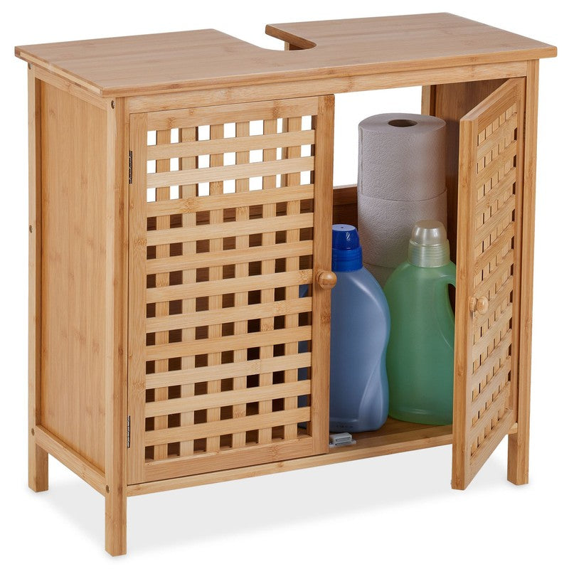 Waschbeckenunterschrank UNTERSCHRANK Waschbeckenschrank aus Bambus