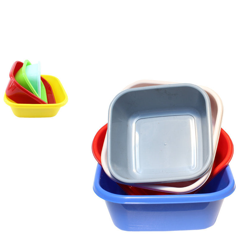 Waschbecken-Set quadratisch, 4-teilig