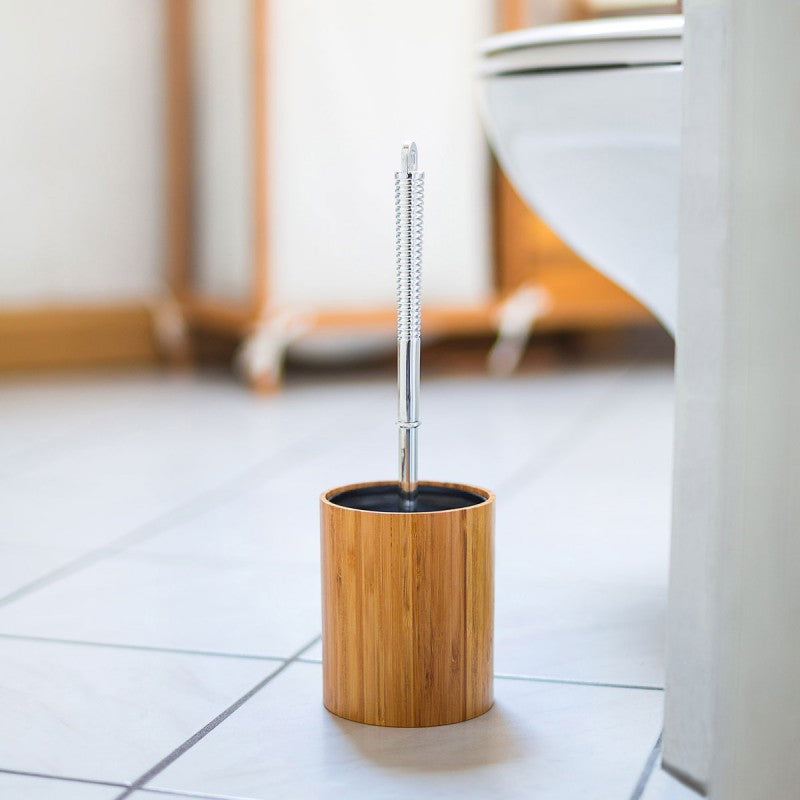 WC-Garnitur Toilettenbürste WC-BÜRSTE mit Halter aus Bambus