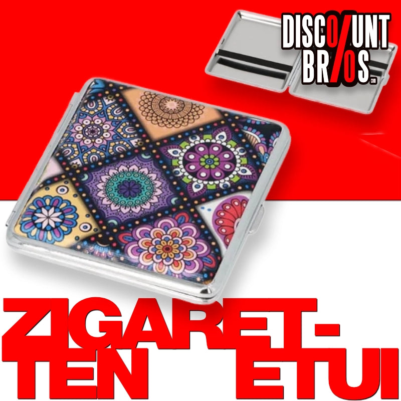 Zigarettenetui Floral lila für 20 Zigaretten mit Gummiband