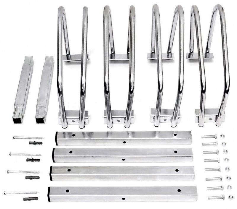 4-er VELOSTÄNDER verchromt Fahrradständer für Boden- & Wandmontage