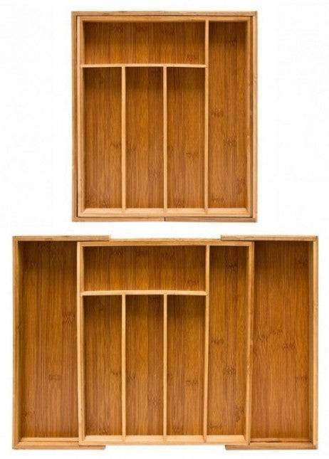 Vario BESTECKKASTEN Schubladeneinsatz aus Bambus Holz 34×29,5-48cm
