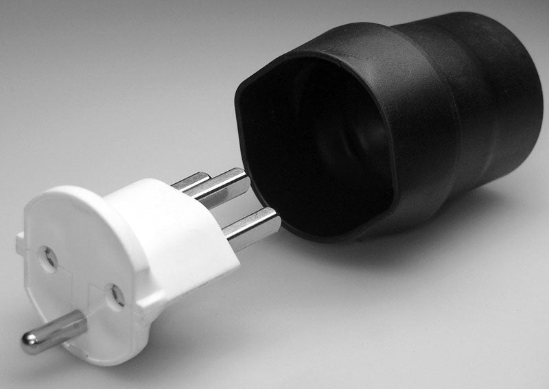Permanent Fixadapter Fix-Adapter Stecker SCHUKO ( Typ F CEE 7 ) zu Schweiz ( Typ 23 T23 16A )