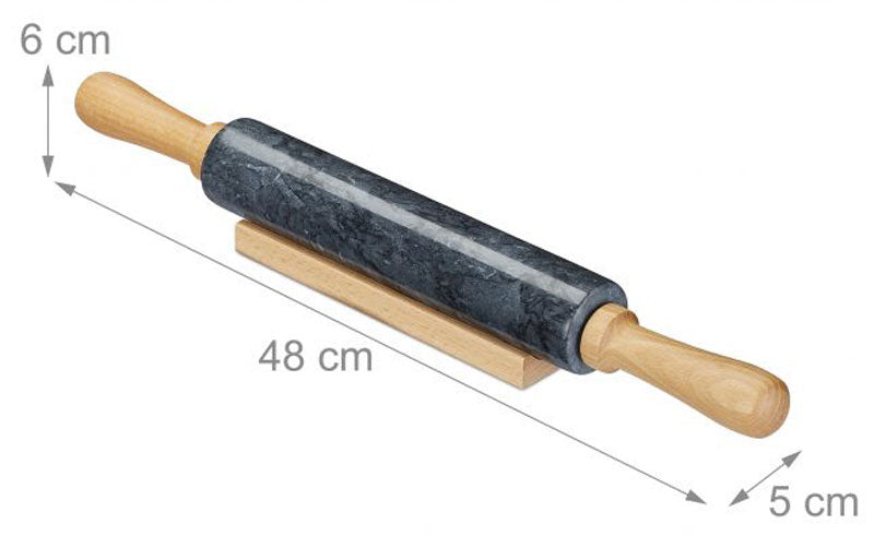 Wallholz TEIGROLLE Nudelholz Marmor Stein SCHWARZ