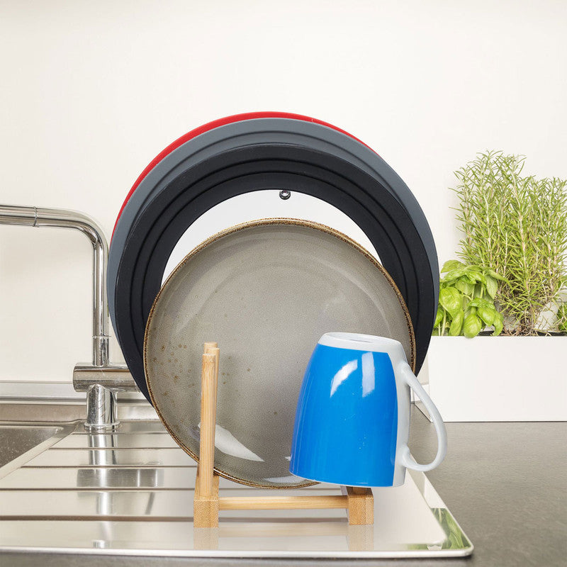 Abtropfgestell GESCHIRR-ABTROPFGITTER aus Bambus Holz SCHRÄG