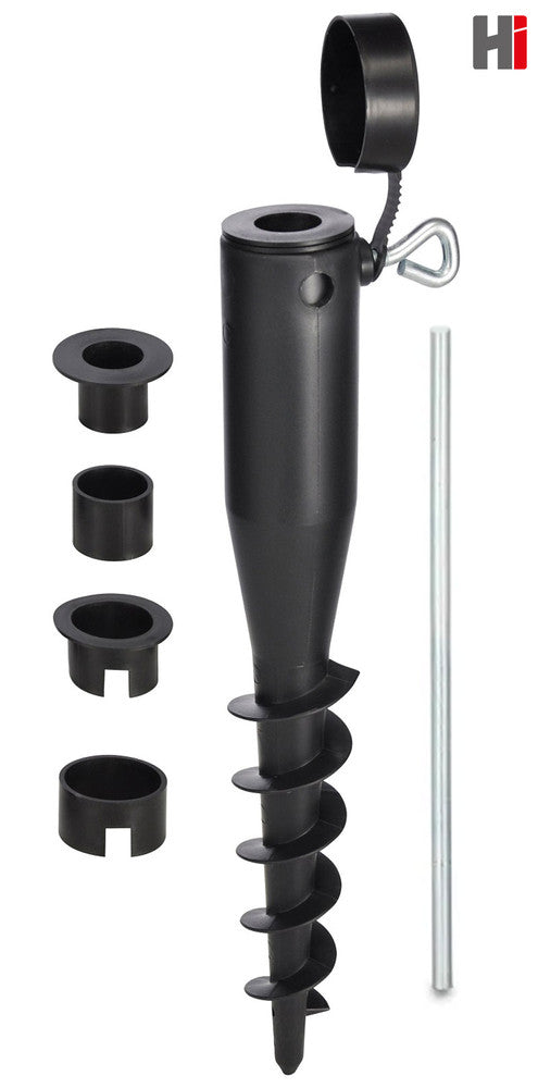 Bodenhülse für Sonnenschirm SONNENSCHIRMHALTER Halter SCHWARZ Hi