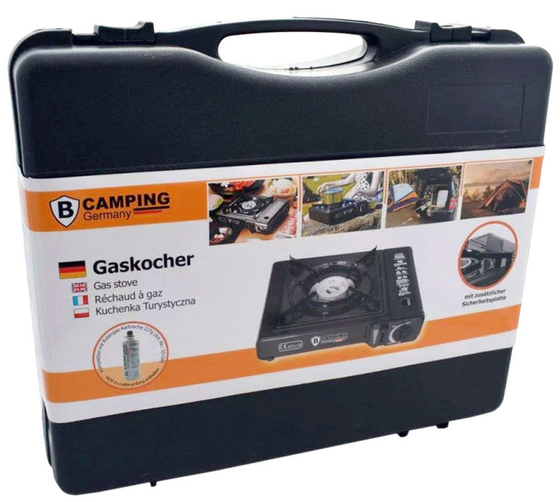 B-CAMPING Campingkocher Butan GASKOCHER im Tragekoffer SCHWARZ