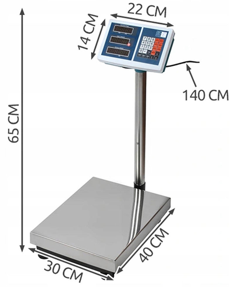 Digitale PAKETWAAGE Lager Industriewaage Plattformwaage Waage mit Akku bis 100kg