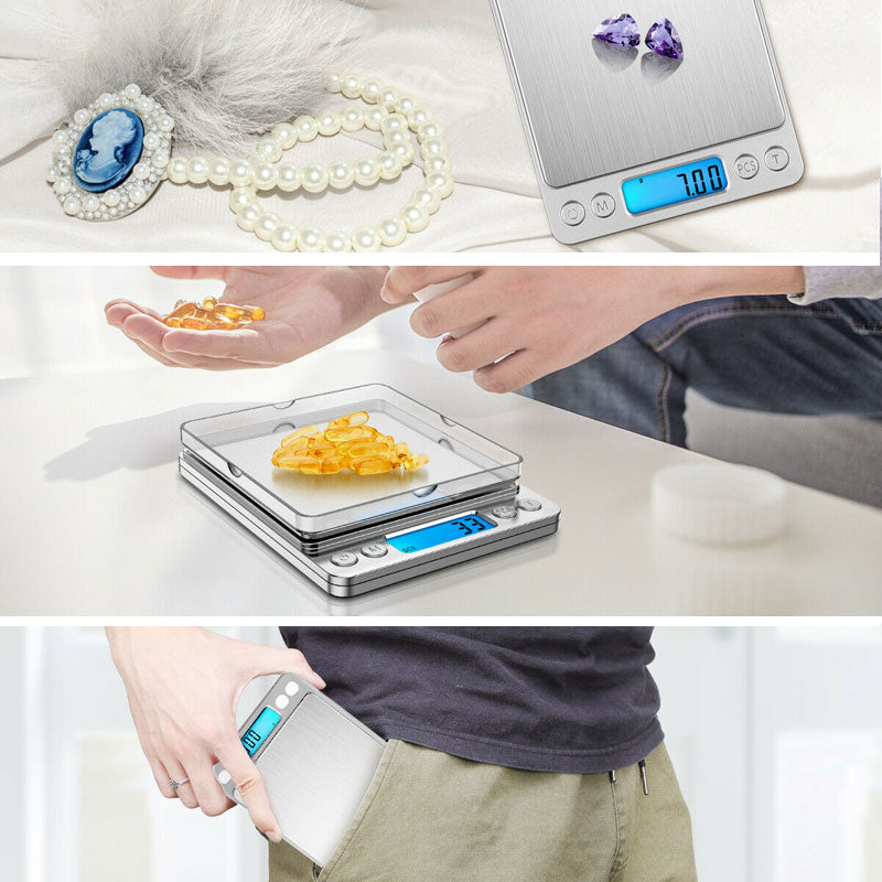 Digitale KÜCHENWAAGE Briefwaage Zählwaage Präzisionswaage Waage bis 2kg