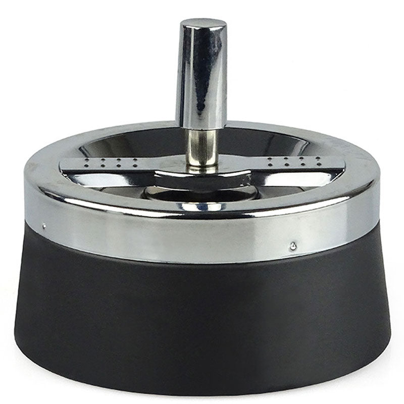 Drehaschenbecher DREH-ASCHENBECHER Aschenbecher SCHWARZ-CHROM Ø12cm