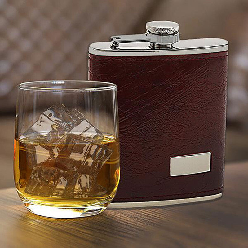 FLACHMANN aus Edelstahl mit Kunstleder 200ml