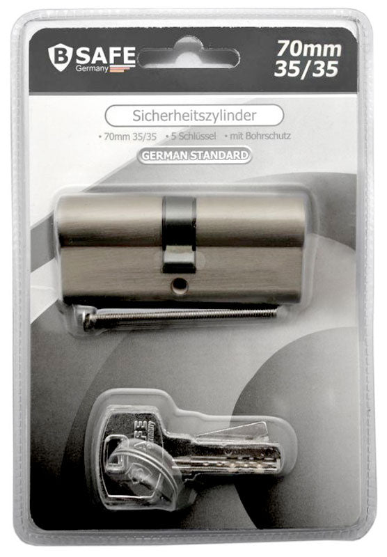Euro-Profilzylinder Schliesszylinder Schloss Doppelzylinder mit 5 Schlüsseln 70 mm 35/35 mm