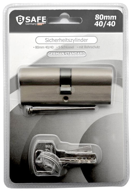 Euro-Profilzylinder Schliesszylinder Schloss Doppelzylinder mit 5 Schlüsseln 80 mm 40/40 mm