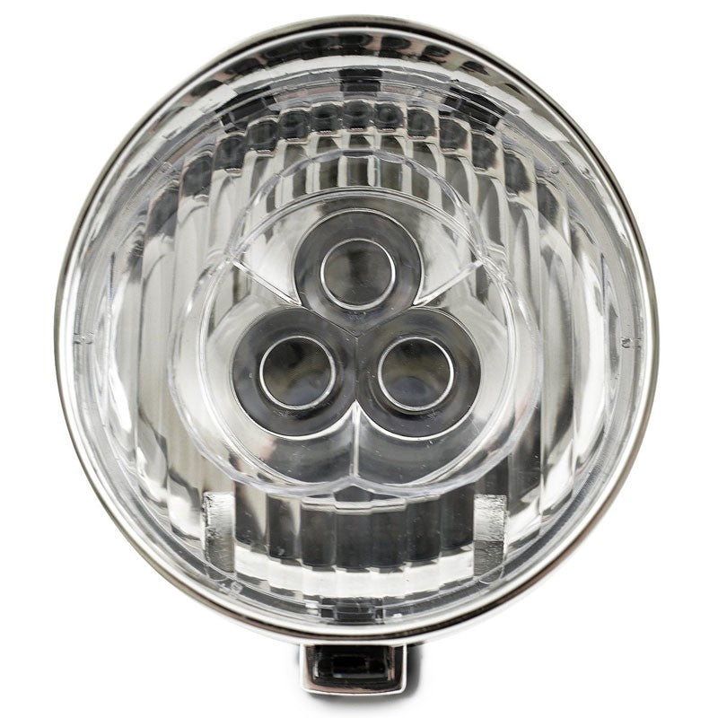 Retro-Design VELOLICHT mit 3 LED Fahrrad Velolampe Scheinwerfer Frontscheinwerfer SCHWARZ ROT PINK WEISS