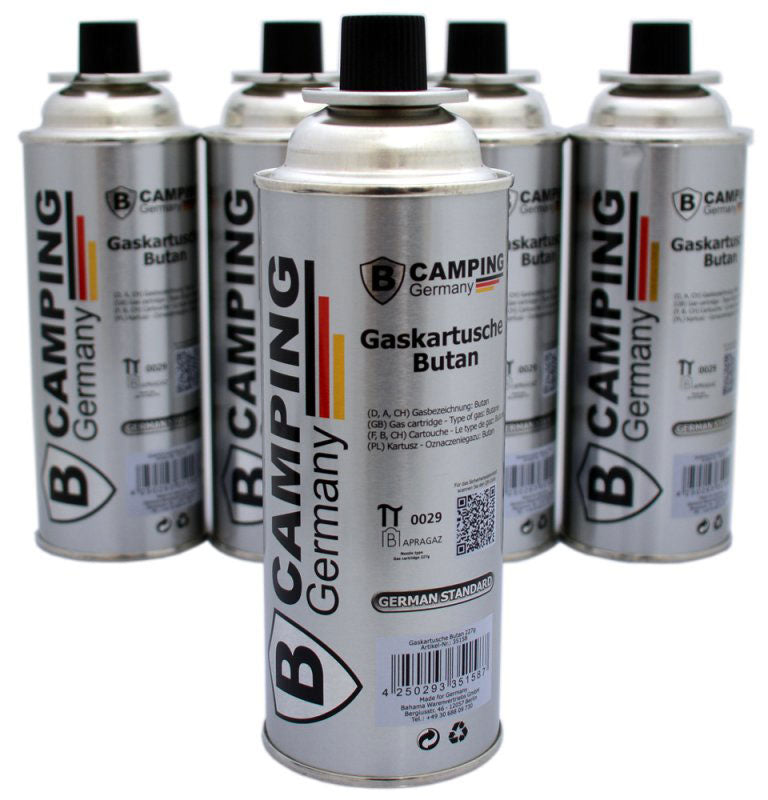 B-GARDEN Gasbrenner UNKRAUTBRENNER Lanze mit Piezozündung + 4er-Set GASKARTUSCHEN 227g Butangas-Kartuschen mit Bajonett-Ventil