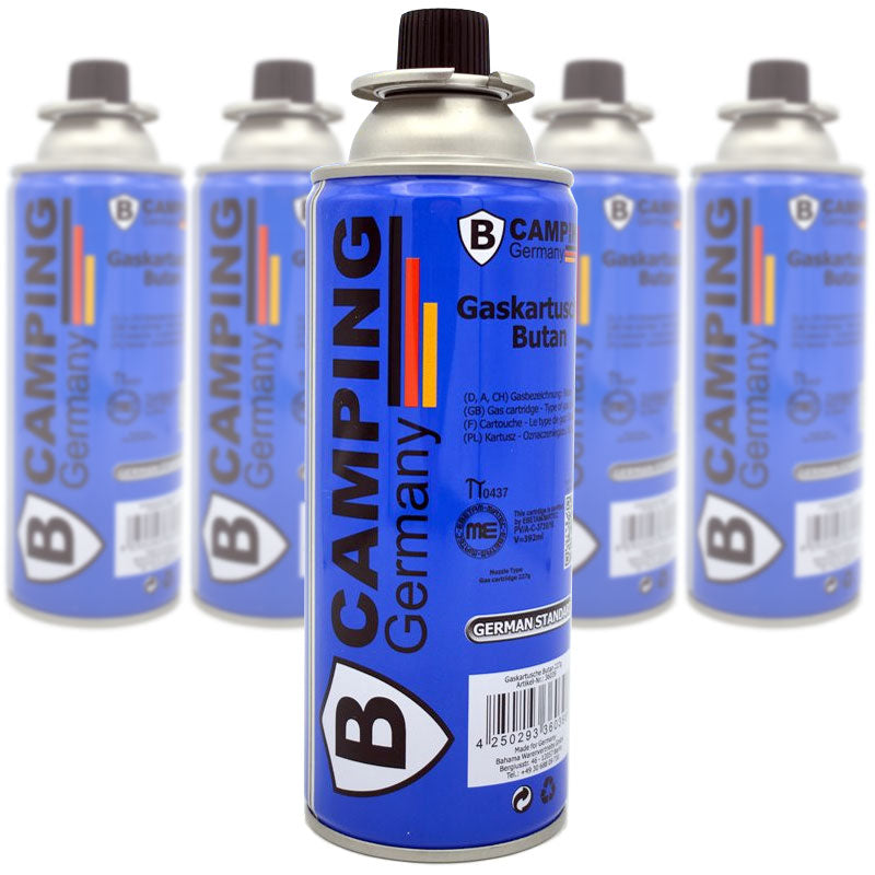 4er-Set B-CAMPING 227g Butan GASKARTUSCHE für Gaskocher und Gasbrenner mit Bajonett-Ventil