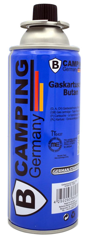 4er-Set B-CAMPING 227g Butan GASKARTUSCHE für Gaskocher und Gasbrenner mit Bajonett-Ventil