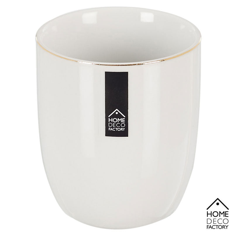 Weisse TASSE mit goldenem Rand Tee-Becher – Espressotasse aus Porzellan 18cl