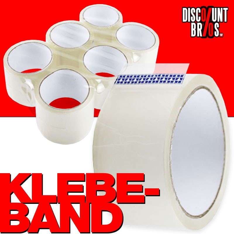 6 Stk. Packband KLEBEBAND für Kartonschachteln etc. 66m 50mm transparent