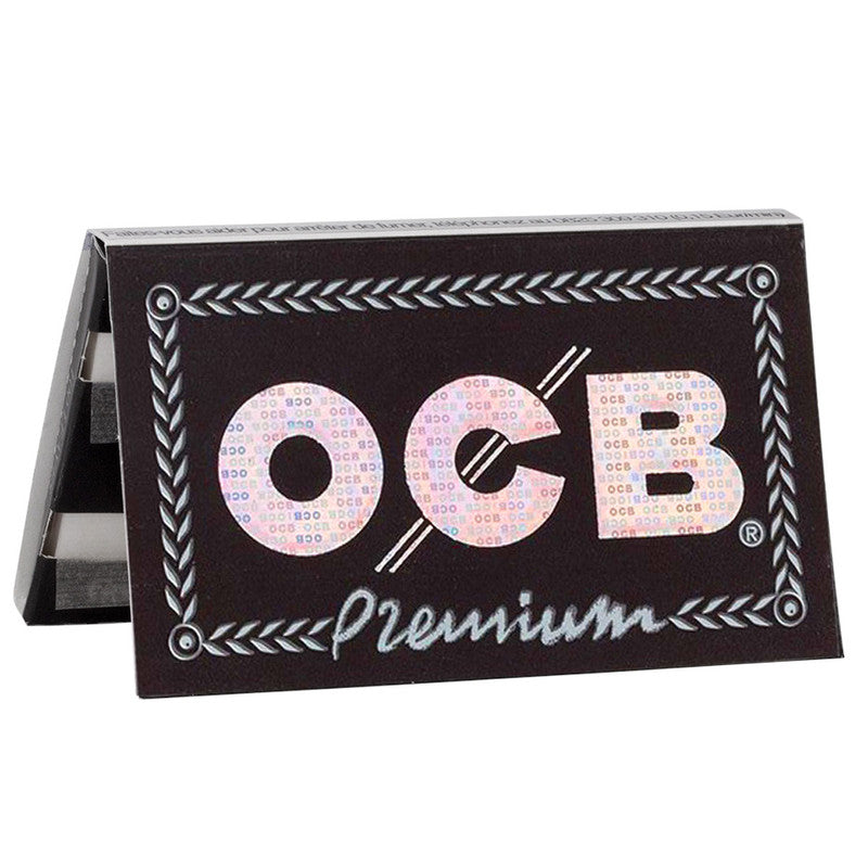 25 STK. VERKAUFSDISPLAY OCB PREMIUM Double Window Papers Black Schwarz Zigarettenpapier 100 Blatt