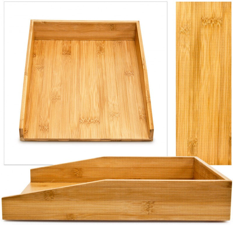 3 Papierablagen BRIEFABLAGEN aus Bambus Dokumentenablage 33×25×6cm 3er-Set