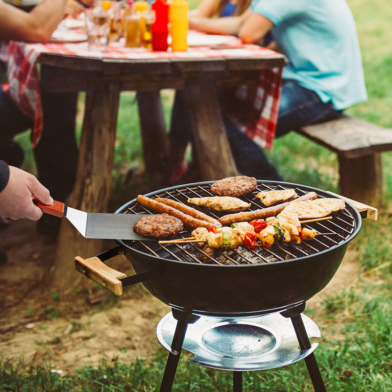 3er Set Grill PFANNENWENDER Kochbesteck Grillspachtel Kochspachtel Edelstahl mit Holzgriffen