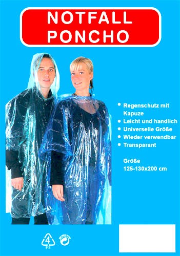 REGENPONCHO für den Notfall transparent