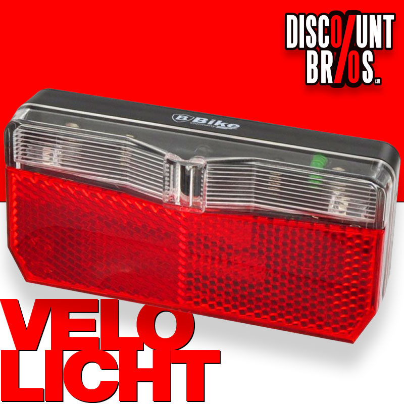 Superhelles Rücklicht LED VELOLICHT REFLEKTOR Fahrrad Rückleuchte mit StVZO-Zulassung