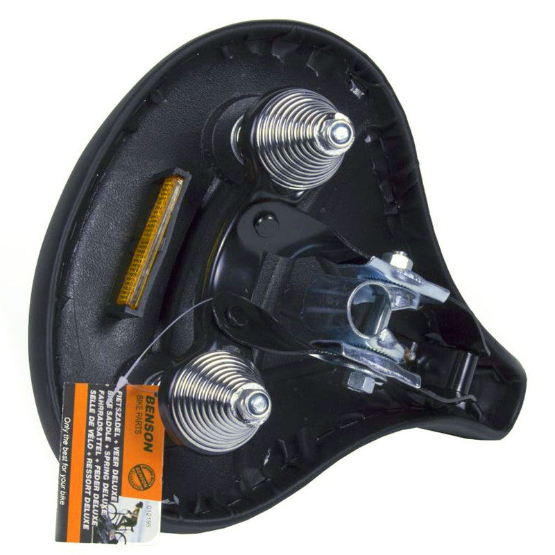 Deluxe Komfort VELO SATTEL Fahrradsattel Velosattel mit Doppelfeder SCHWARZ