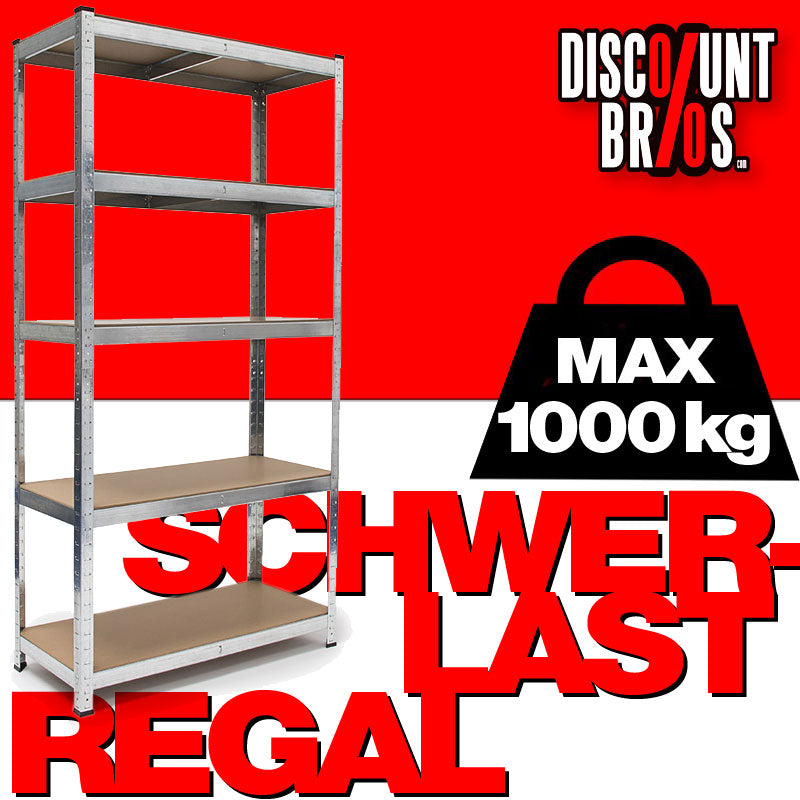XL 220 x 100 x 45cm Lagerregal SCHWERLASTREGAL Metallregal Steckregal Gestell Regal mit 5 Böden