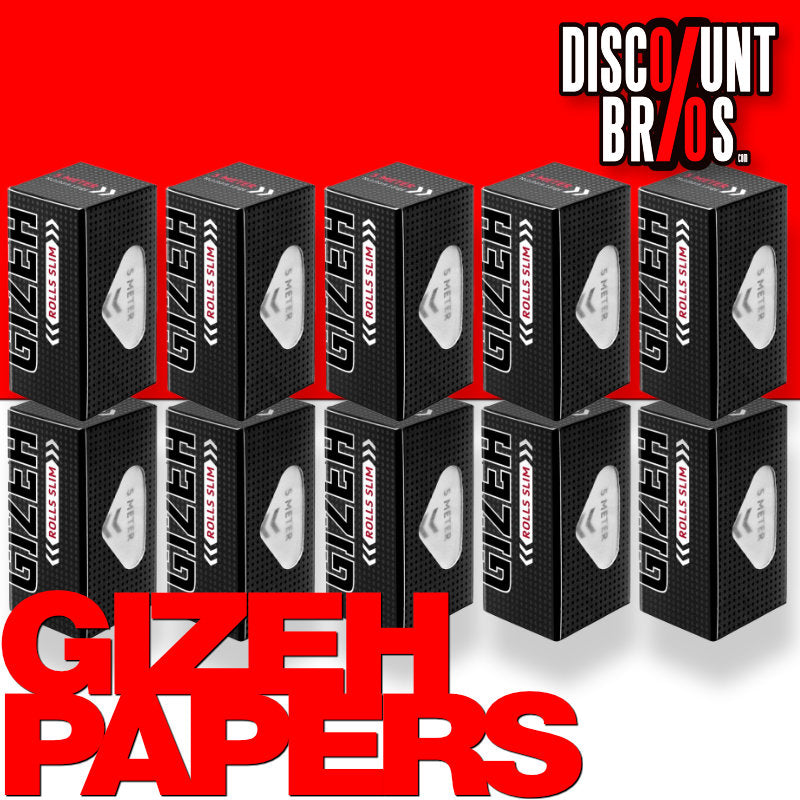 10 × GIZEH Black Rolls Slim Extra Fine Papers Zigarettenpapier 5m×44mm