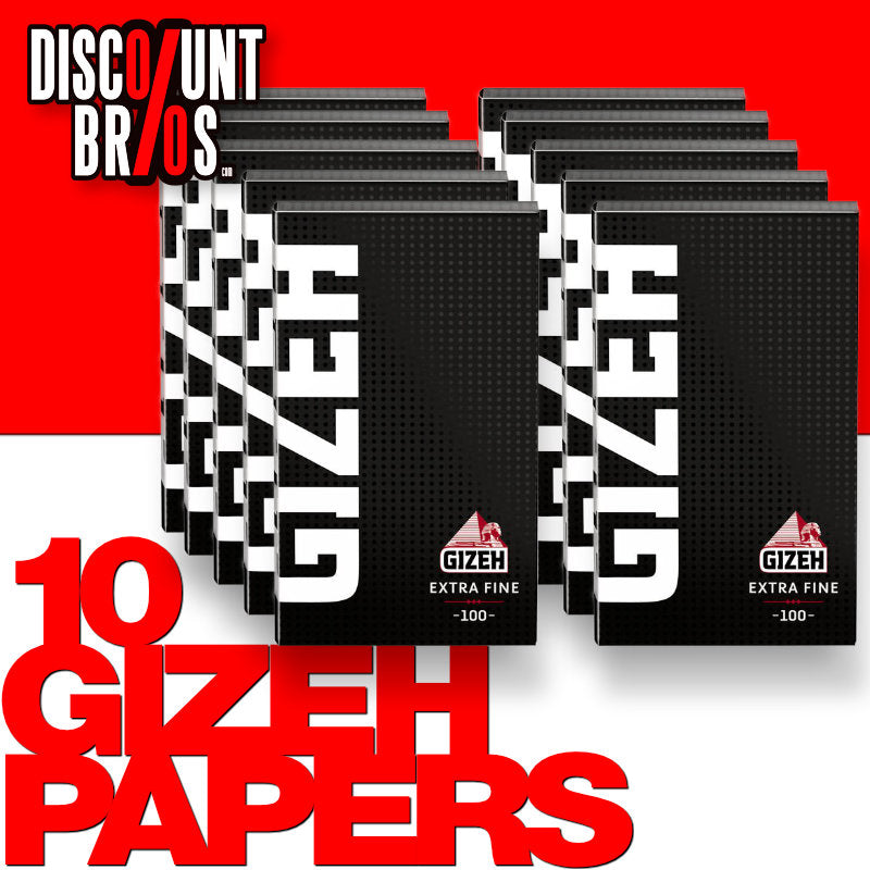 10 × GIZEH Black Extra Fine Magnet Papers Zigarettenpapier Double Window 100 Blatt 68×36mm